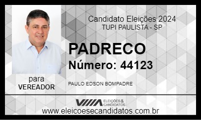 Candidato PADRECO 2024 - TUPI PAULISTA - Eleições