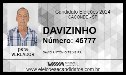 Candidato DAVIZINHO 2024 - CACONDE - Eleições