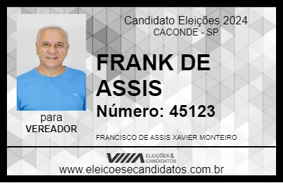 Candidato FRANK DE ASSIS 2024 - CACONDE - Eleições