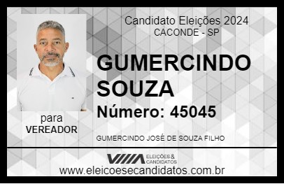 Candidato GUMERCINDO SOUZA 2024 - CACONDE - Eleições