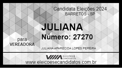 Candidato JULIANA 2024 - BARRETOS - Eleições