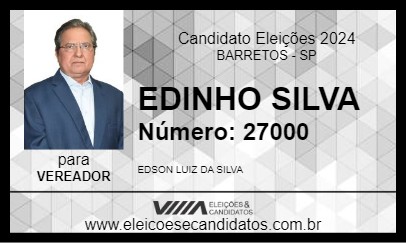 Candidato EDINHO SILVA 2024 - BARRETOS - Eleições