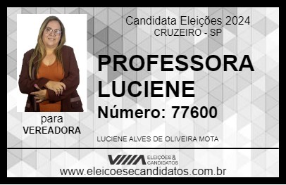 Candidato PROFESSORA LUCIENE 2024 - CRUZEIRO - Eleições