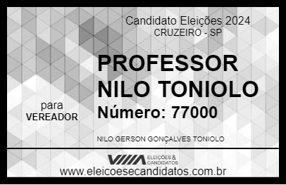 Candidato PROFESSOR NILO TONIOLO 2024 - CRUZEIRO - Eleições