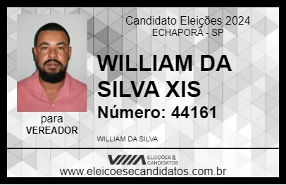 Candidato WILLIAM DA SILVA XIS 2024 - ECHAPORÃ - Eleições