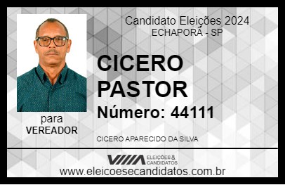 Candidato CICERO PASTOR 2024 - ECHAPORÃ - Eleições