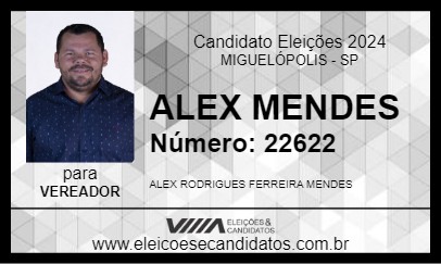 Candidato ALEX MENDES 2024 - MIGUELÓPOLIS - Eleições