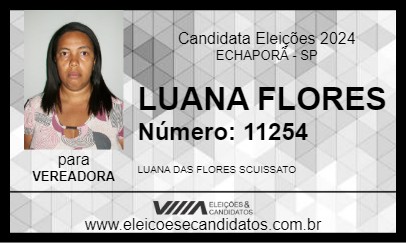 Candidato LUANA FLORES 2024 - ECHAPORÃ - Eleições