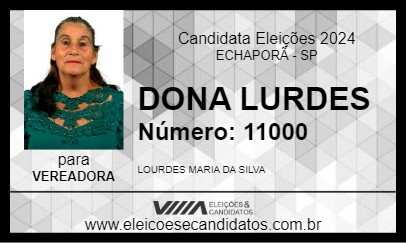 Candidato DONA LURDES 2024 - ECHAPORÃ - Eleições