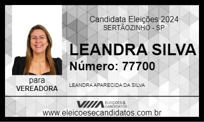 Candidato LEANDRA SILVA 2024 - SERTÃOZINHO - Eleições