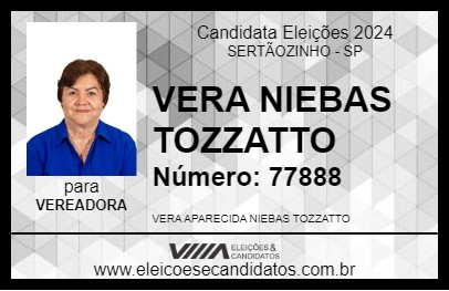 Candidato VERA NIEBAS TOZZATTO 2024 - SERTÃOZINHO - Eleições