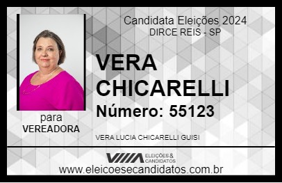 Candidato VERA CHICARELLI 2024 - DIRCE REIS - Eleições