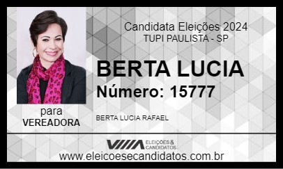 Candidato BERTA LUCIA 2024 - TUPI PAULISTA - Eleições