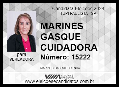 Candidato MARINES GASQUE CUIDADORA 2024 - TUPI PAULISTA - Eleições