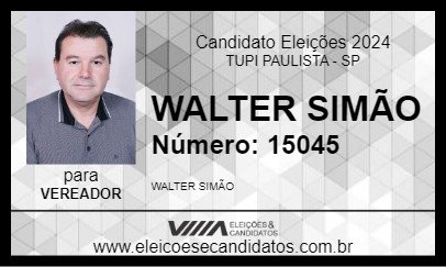 Candidato WALTER SIMÃO 2024 - TUPI PAULISTA - Eleições