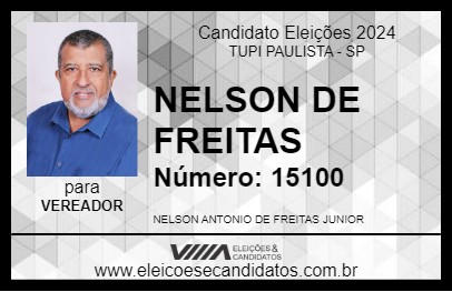 Candidato NELSON DE FREITAS 2024 - TUPI PAULISTA - Eleições