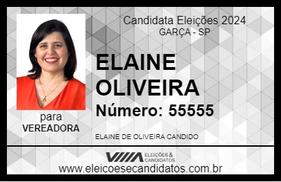 Candidato ELAINE OLIVEIRA 2024 - GARÇA - Eleições