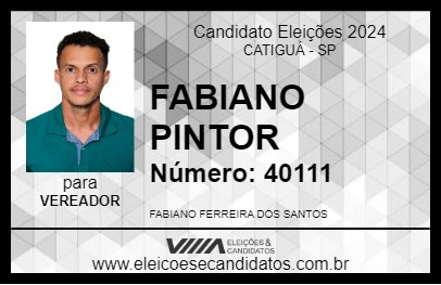 Candidato FABIANO PINTOR 2024 - CATIGUÁ - Eleições