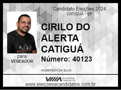 Candidato CIRILO DO ALERTA CATIGUÁ 2024 - CATIGUÁ - Eleições