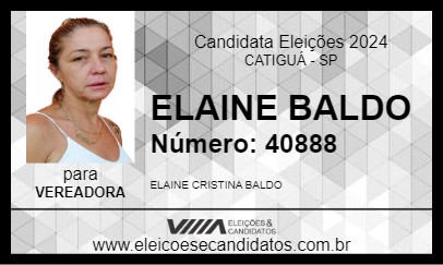 Candidato ELAINE BALDO 2024 - CATIGUÁ - Eleições