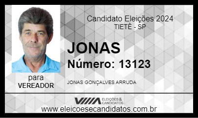 Candidato JONAS 2024 - TIETÊ - Eleições