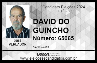 Candidato DAVID DO GUINCHO 2024 - TIETÊ - Eleições