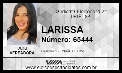 Candidato LARISSA 2024 - TIETÊ - Eleições