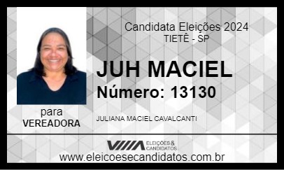 Candidato JUH MACIEL 2024 - TIETÊ - Eleições