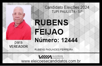 Candidato RUBENS FEIJAO 2024 - TUPI PAULISTA - Eleições