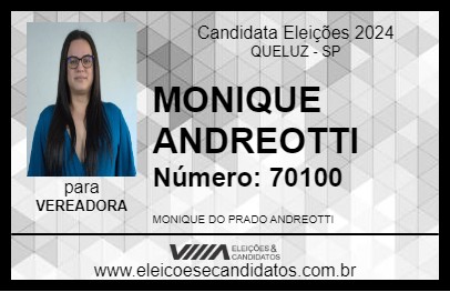 Candidato MONIQUE ANDREOTTI 2024 - QUELUZ - Eleições