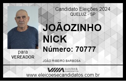 Candidato JOÃOZINHO NICK 2024 - QUELUZ - Eleições