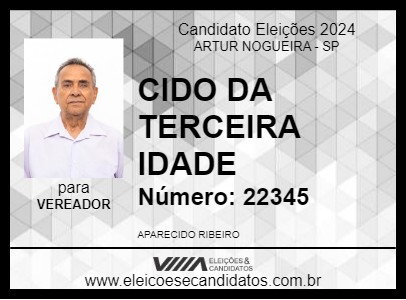 Candidato CIDO DA TERCEIRA IDADE 2024 - ARTUR NOGUEIRA - Eleições