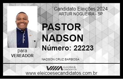 Candidato PASTOR NADSON 2024 - ARTUR NOGUEIRA - Eleições