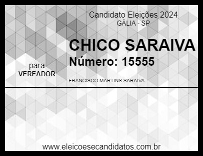 Candidato CHICO SARAIVA 2024 - GÁLIA - Eleições