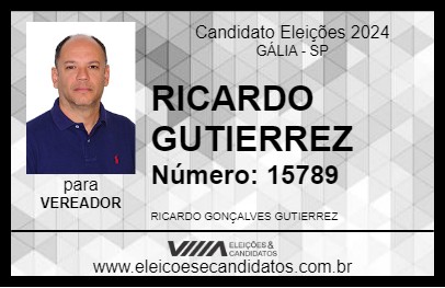 Candidato RICARDO GUTIERREZ 2024 - GÁLIA - Eleições