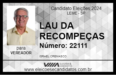 Candidato LAU DA RECOMPEÇAS 2024 - LEME - Eleições