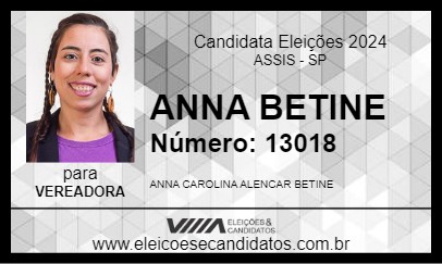 Candidato ANNA BETINE 2024 - ASSIS - Eleições