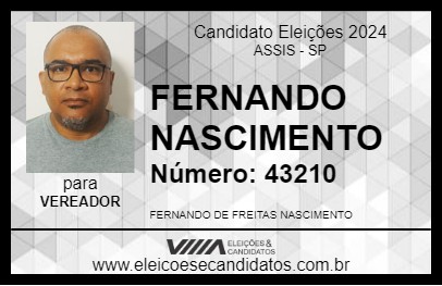 Candidato FERNANDO NASCIMENTO 2024 - ASSIS - Eleições