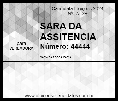 Candidato SARA DA ASSITENCIA 2024 - GÁLIA - Eleições