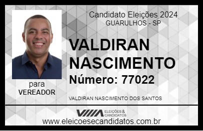 Candidato VALDIRAN NASCIMENTO 2024 - GUARULHOS - Eleições