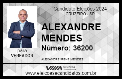 Candidato ALEXANDRE MENDES 2024 - CRUZEIRO - Eleições