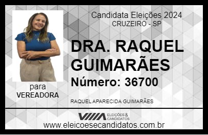 Candidato DRA. RAQUEL GUIMARÃES 2024 - CRUZEIRO - Eleições