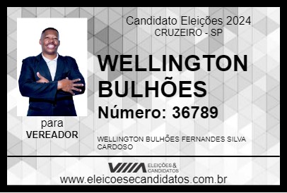 Candidato WELLINGTON BULHÕES 2024 - CRUZEIRO - Eleições