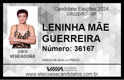 Candidato LENINHA MÃE GUERREIRA 2024 - CRUZEIRO - Eleições