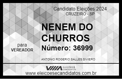 Candidato NENEM DO CHURROS 2024 - CRUZEIRO - Eleições