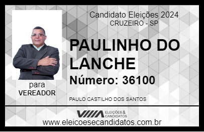 Candidato PAULINHO DO LANCHE 2024 - CRUZEIRO - Eleições