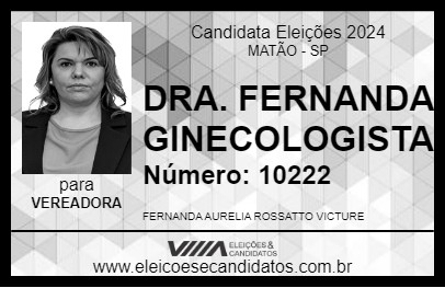 Candidato DRA. FERNANDA GINECOLOGISTA 2024 - MATÃO - Eleições