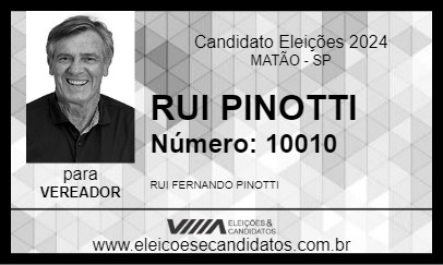 Candidato RUI PINOTTI 2024 - MATÃO - Eleições