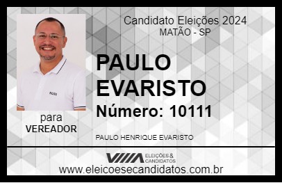 Candidato PAULO EVARISTO 2024 - MATÃO - Eleições