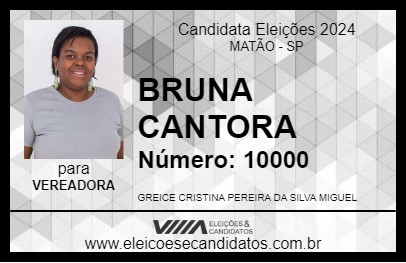 Candidato BRUNA CANTORA 2024 - MATÃO - Eleições